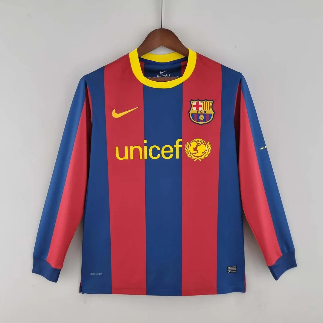 Maglia retrò FC Barcelona Home 2010-2011 a maniche lunghe
