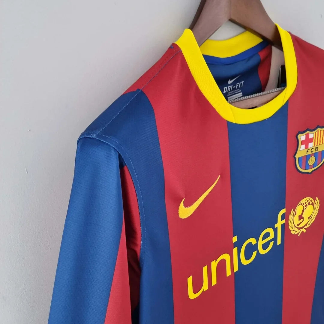 Maglia retrò FC Barcelona Home 2010-2011 a maniche lunghe