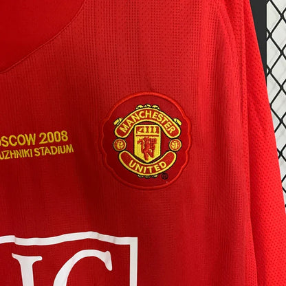 Maillot rétro domicile Manchester United 2007-2008 manches longues