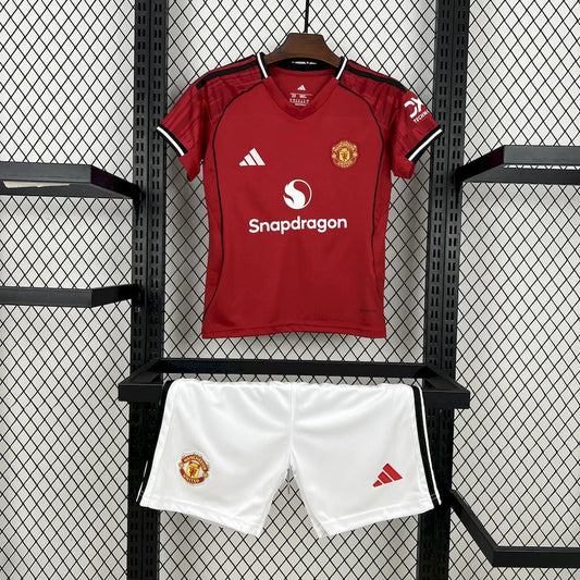 Completo casa Manchester United 2025/2026 taglia bambino