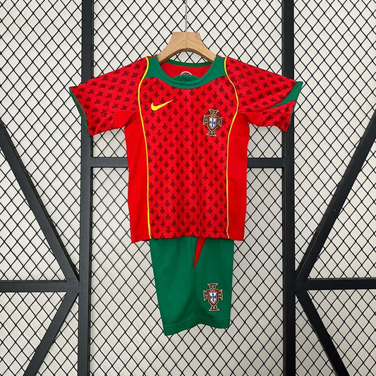 Maglia da Calcio Vintage Portogallo Casa 2004 Taglia Bambini