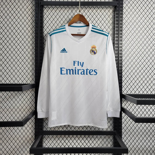 Maillot Domicile Rétro Manches Longues Real Madrid 2017-2018
