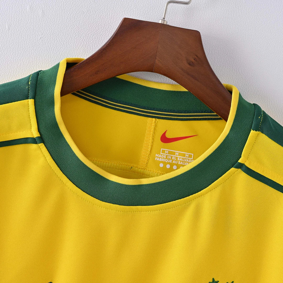 Maglia Brasile Home Retrò 1998 Manica Lunga