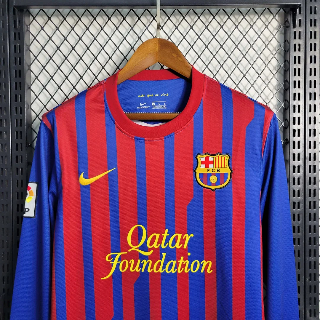 Maillot Rétro Domicile Barcelone 2011-2012 Manches Longues