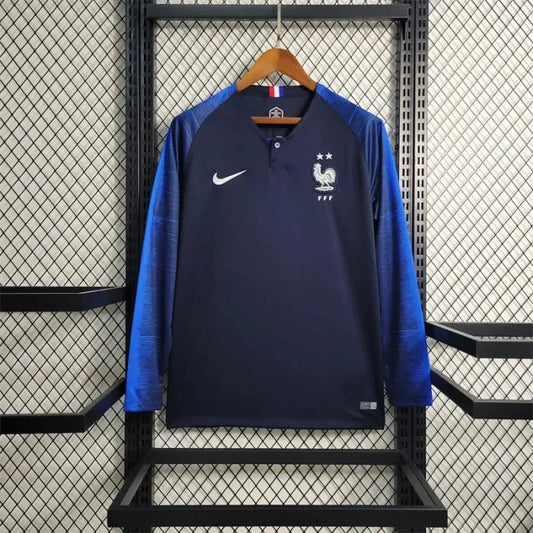 2018 Maglia Home Francia Mondiale FIFA Retrò Maniche Lunghe