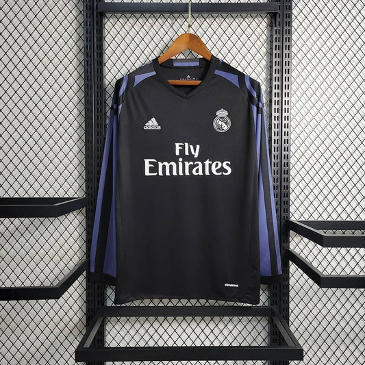 2015/2016 Maillot Rétro Real Madrid Troisième Extérieur Manches Longues