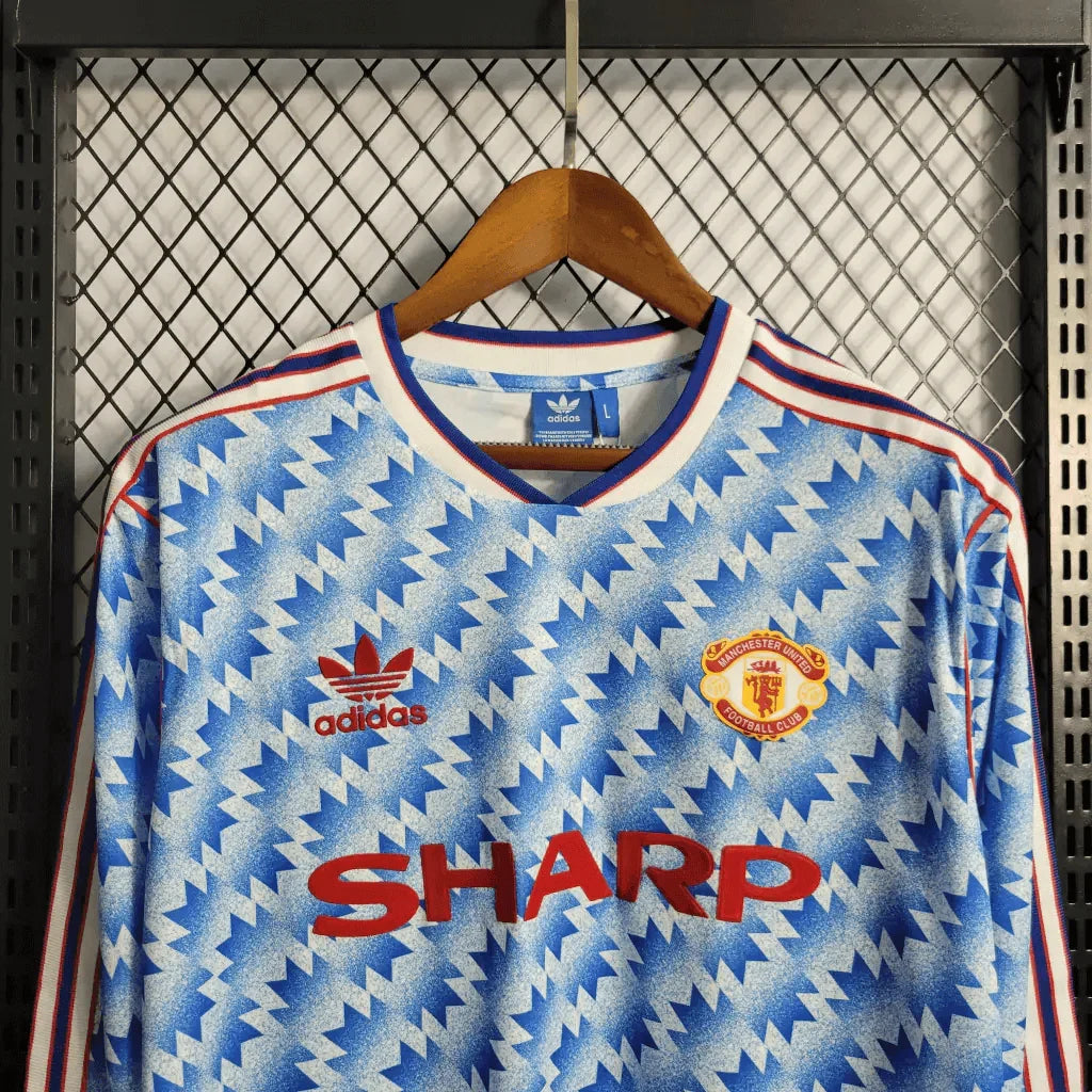 1990/1992 Retrò Manchester United Trasferta Manica Lunga