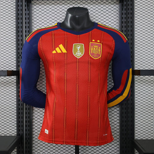 2026 Spagna 2 Stelle Home World Cup Kit Manica Lunga Versione Giocatore