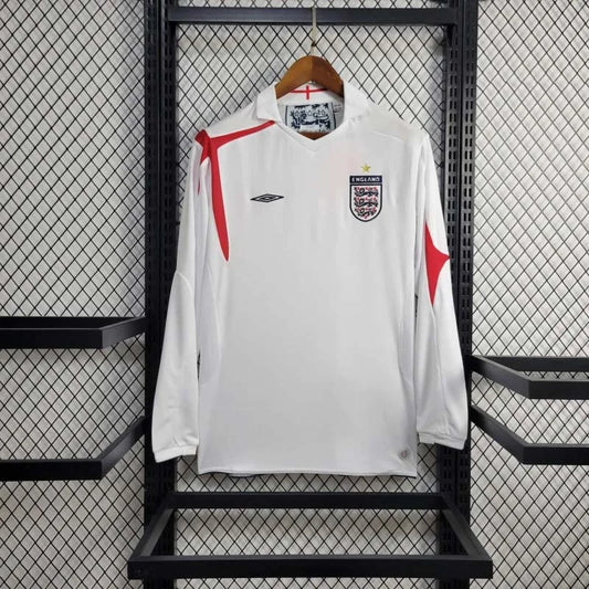 Maillot domicile de l'Angleterre 2006 manches longues, style rétro
