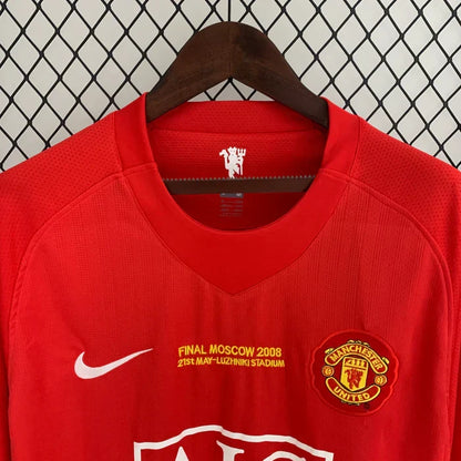 Maillot rétro domicile Manchester United 2007-2008 manches longues