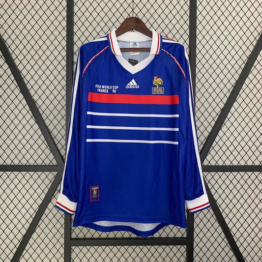 Maillot Domicile Rétro France 1998 Manches Longues