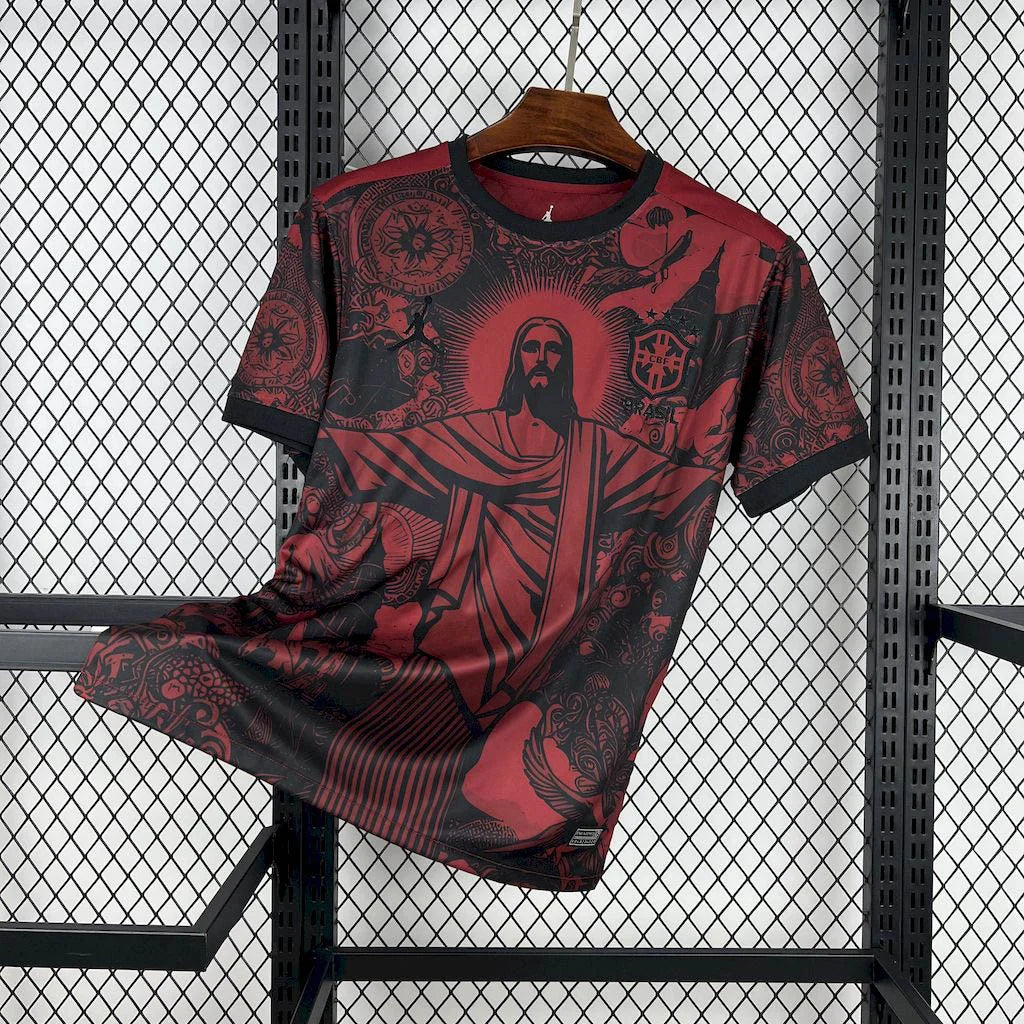 Maillot Brésil « Jésus » Rouge Édition Limitée