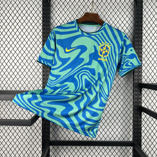 Maillot de football Brésil pré-match Coupe du Monde 2026