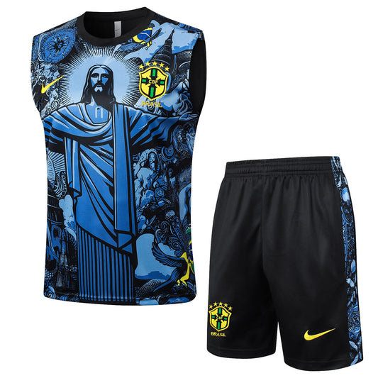 Completo canotta blu "Jesus" Brasile