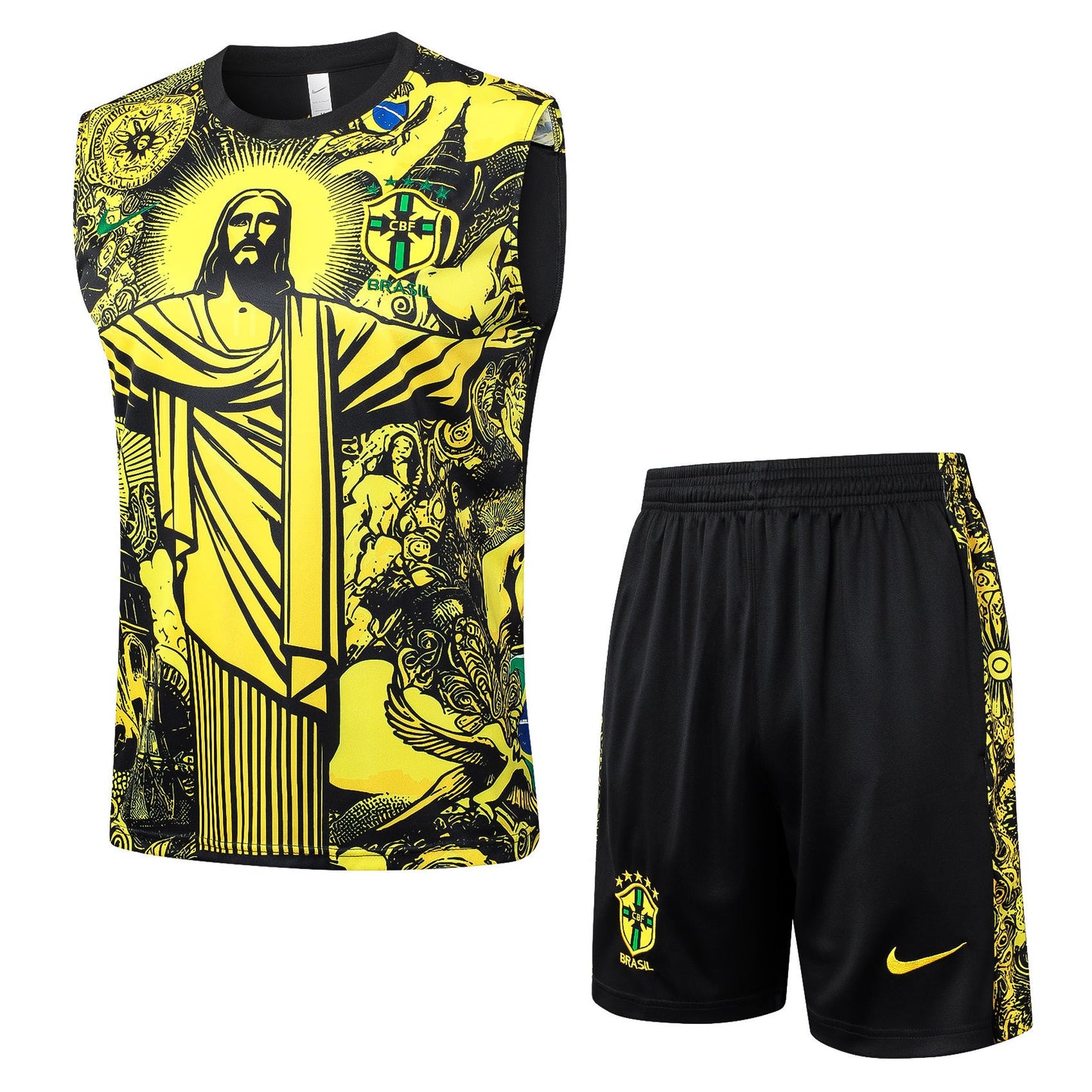 Completo Canotta Gialla "Jesus" Brasile