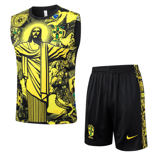 Completo Canotta Gialla "Jesus" Brasile