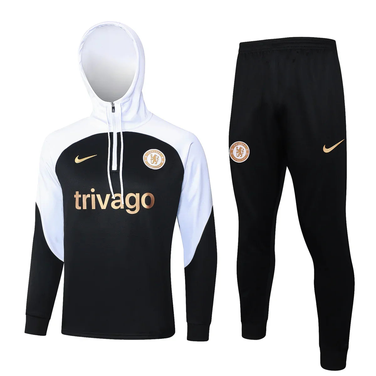 Survêtement Chelsea FC blanc et noir x or