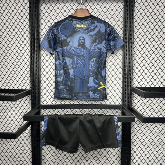 Brasile Maglia Limitata "Jesus" Blu Taglia Bambino