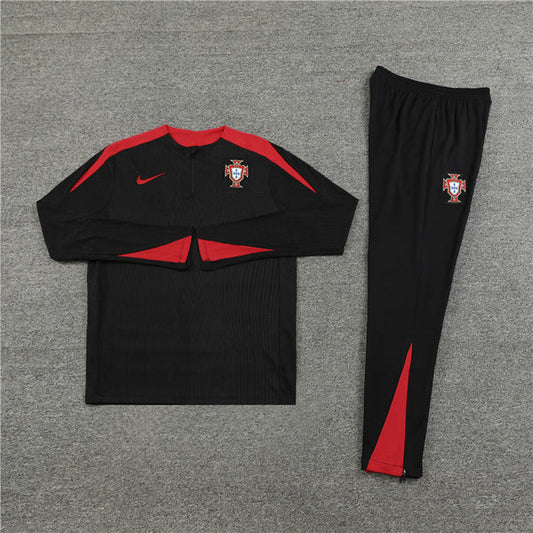 Tuta da ginnastica Portogallo Nera e Rossa