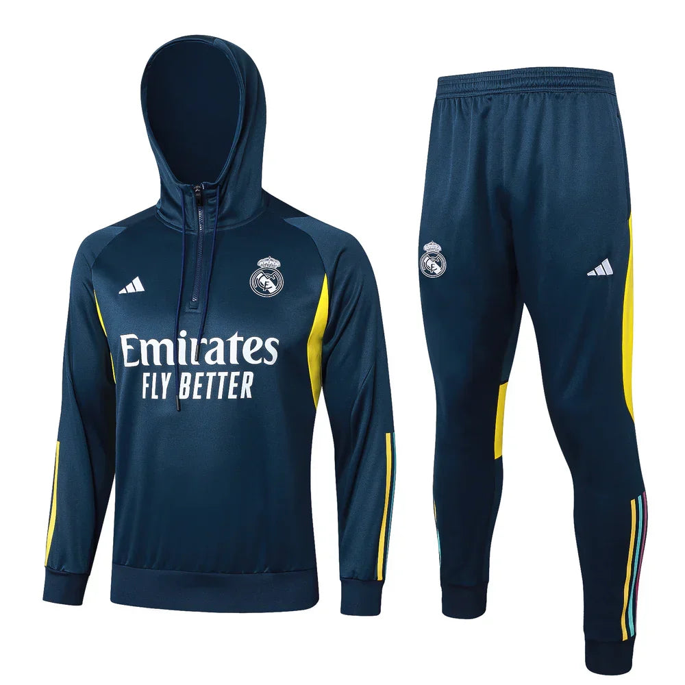 Tuta Real Madrid blu scuro e gialla