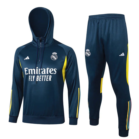 Survêtement Real Madrid bleu foncé et jaune