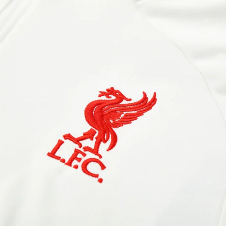 Tuta Liverpool bianca e nera con dettagli rossi 2025/2026