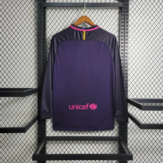 Maglia retrò da trasferta Barcellona 2016/2017 a maniche lunghe