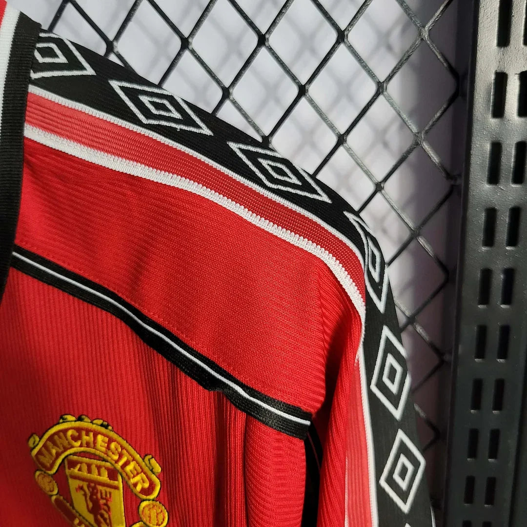 1998/1999 Retro Manchester United Home Jersey Long Sleeve