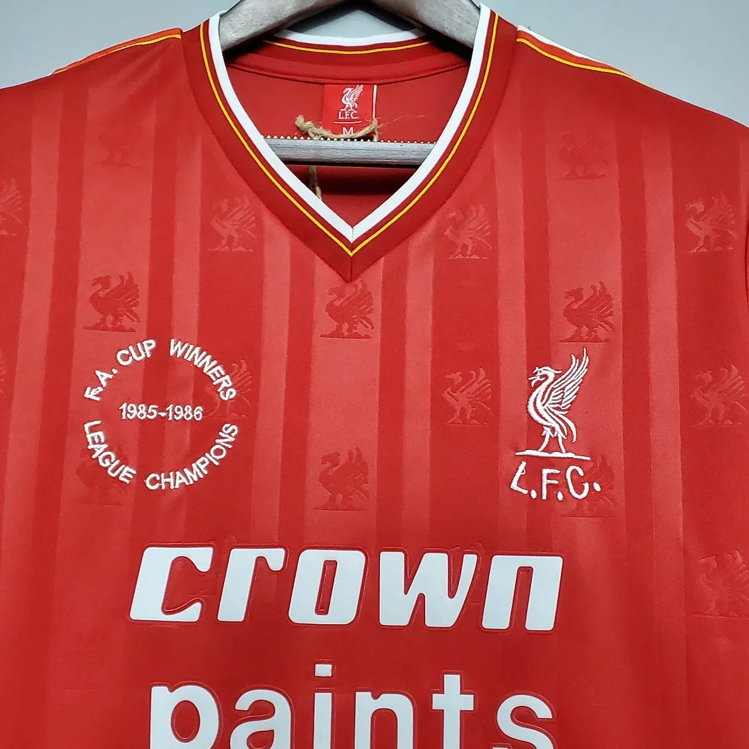 Liverpool Home 1985/1986 Maglia Retrò Campioni FA Cup e Campioni di Lega