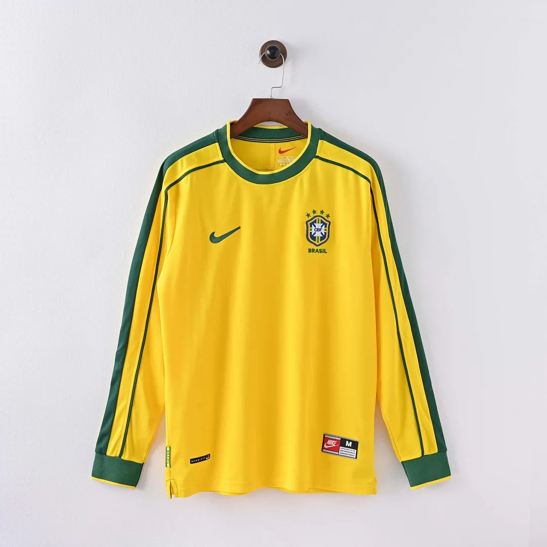Maglia Brasile Home Retrò 1998 Manica Lunga