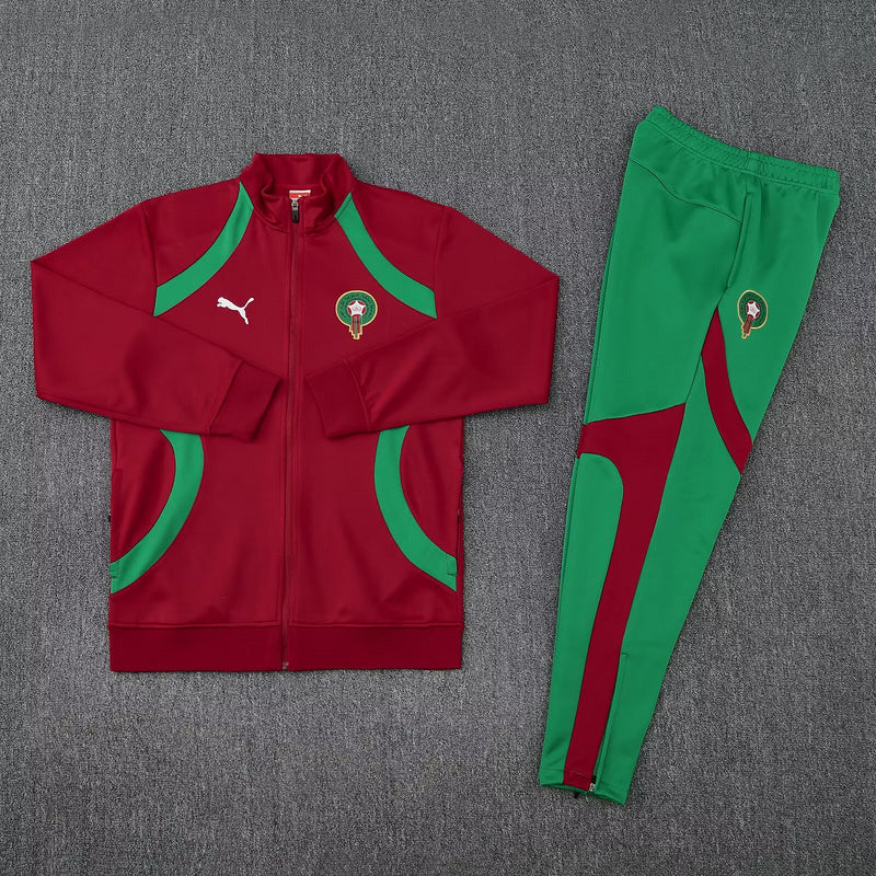 Survêtement Maroc Rouge et Vert 2025-2026