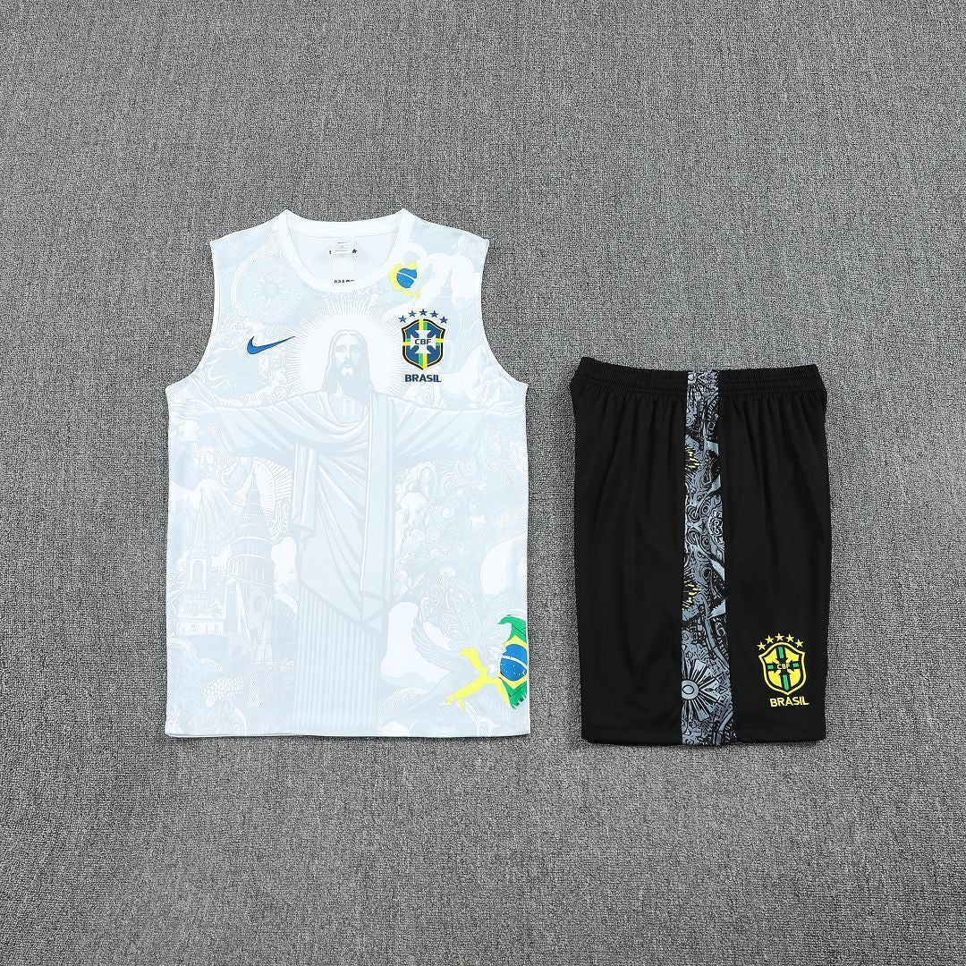 Ensemble débardeur blanc "Jesus" Brésil