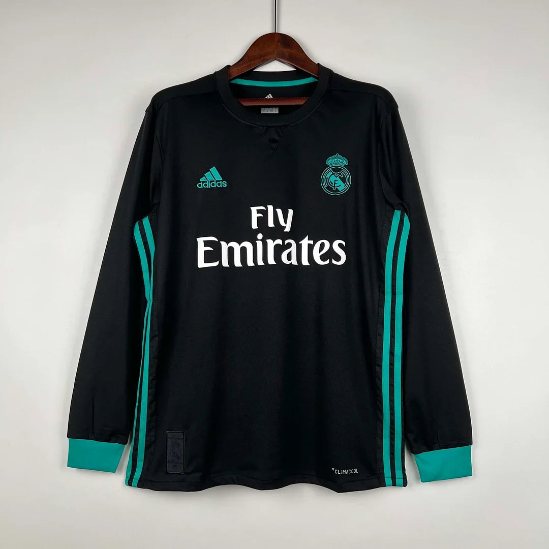 Maglia da trasferta a maniche lunghe Real Madrid 2017/2018 in stile retrò