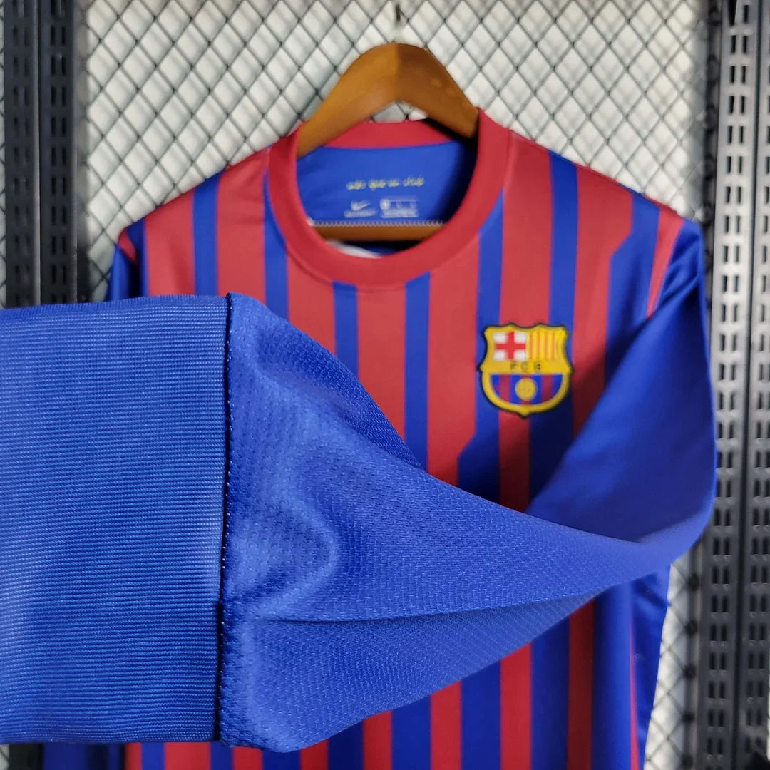 Maillot Rétro Domicile Barcelone 2011-2012 Manches Longues