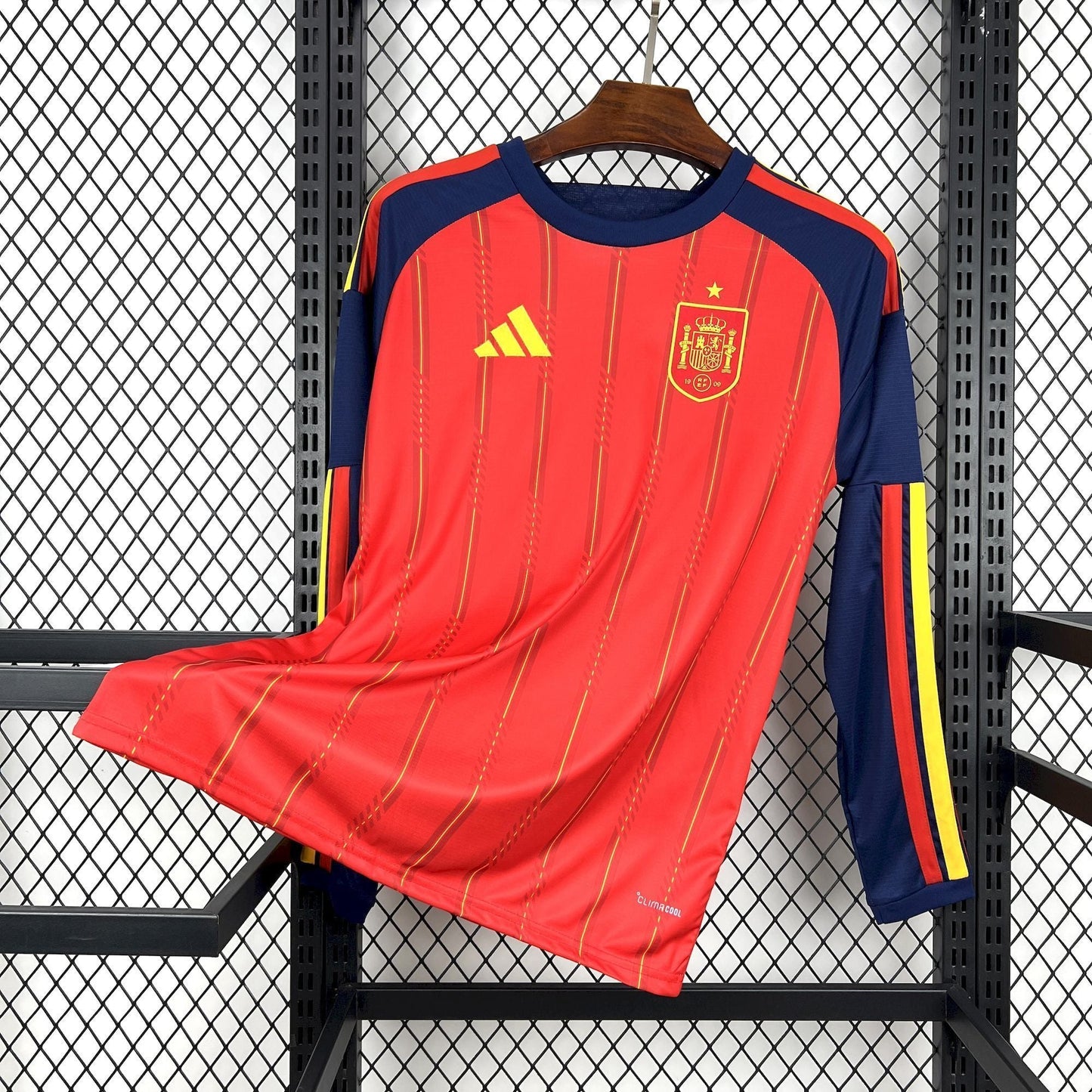 2026 Spagna Maglia Home Mondiale Maniche Lunghe Versione Fan