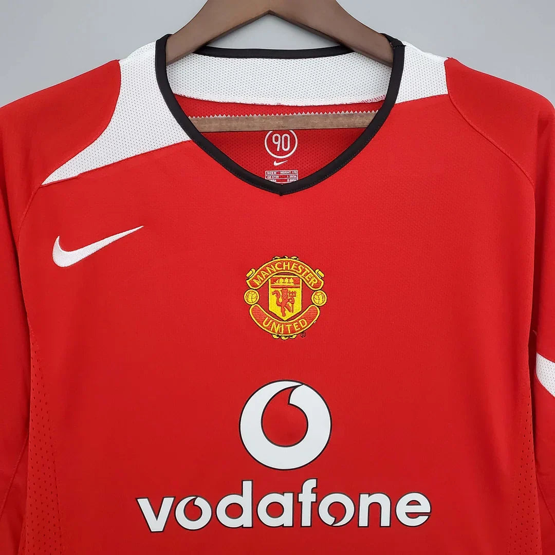 Maillot rétro Manchester United domicile manches longues 2004/2006