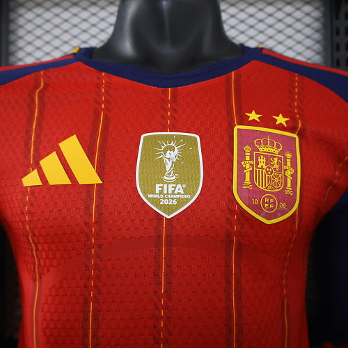 2026 Spagna 2 Stelle Home World Cup Kit Manica Lunga Versione Giocatore