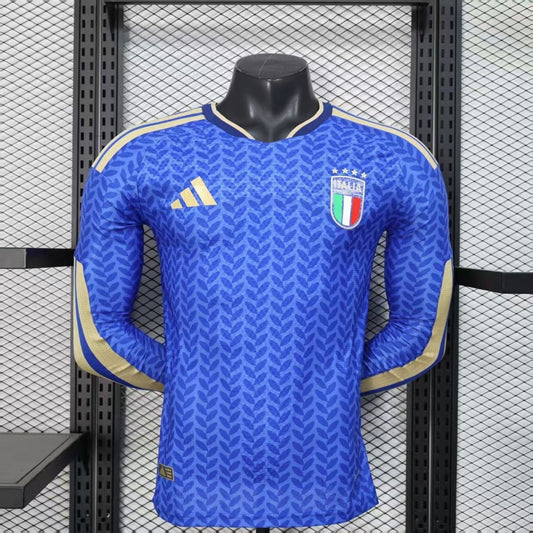 Divisa Italia Home Coppa del Mondo 2026 Manica Lunga Versione Giocatore